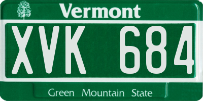 VT license plate XVK684