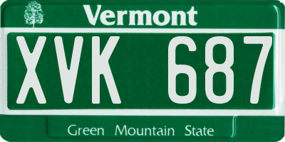 VT license plate XVK687