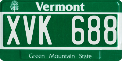 VT license plate XVK688