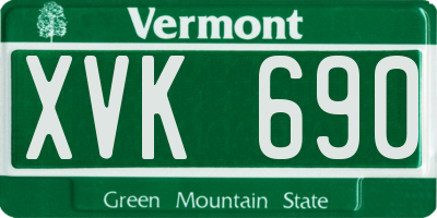 VT license plate XVK690