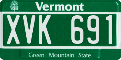 VT license plate XVK691