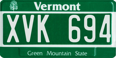 VT license plate XVK694