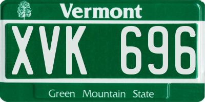 VT license plate XVK696