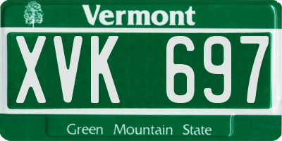 VT license plate XVK697
