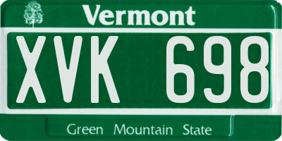 VT license plate XVK698