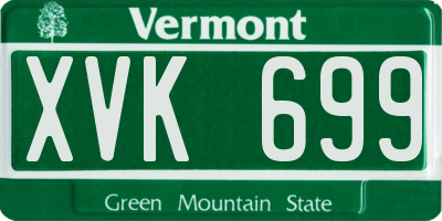 VT license plate XVK699