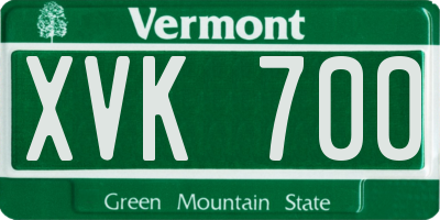 VT license plate XVK700