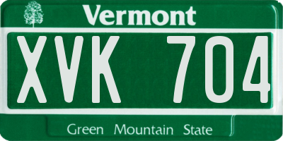 VT license plate XVK704