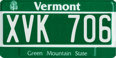 VT license plate XVK706