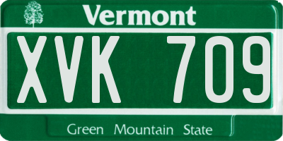 VT license plate XVK709