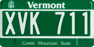 VT license plate XVK711