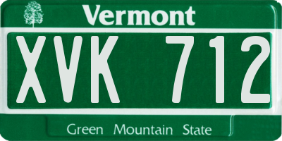VT license plate XVK712