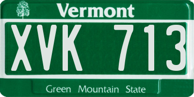 VT license plate XVK713
