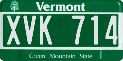 VT license plate XVK714