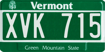 VT license plate XVK715