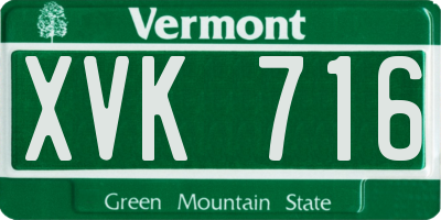 VT license plate XVK716