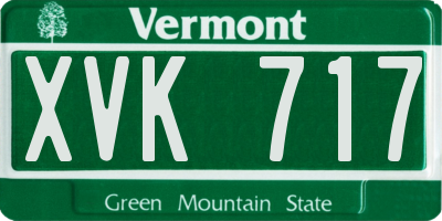 VT license plate XVK717