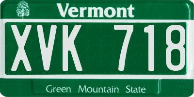 VT license plate XVK718