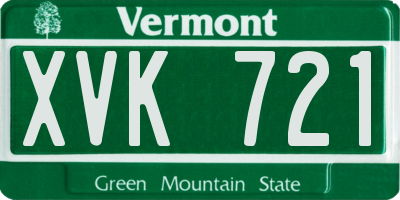 VT license plate XVK721