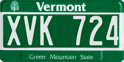 VT license plate XVK724