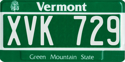 VT license plate XVK729