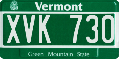 VT license plate XVK730