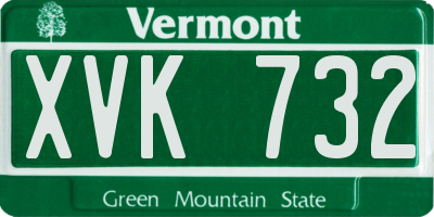 VT license plate XVK732