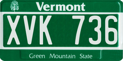 VT license plate XVK736