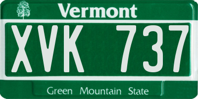 VT license plate XVK737