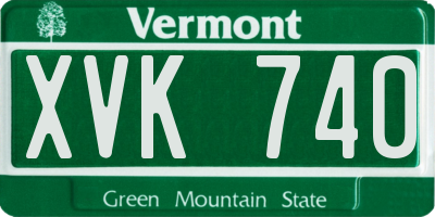 VT license plate XVK740