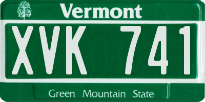 VT license plate XVK741