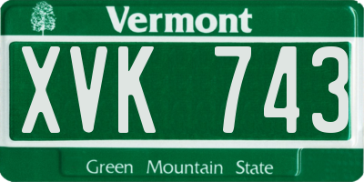 VT license plate XVK743