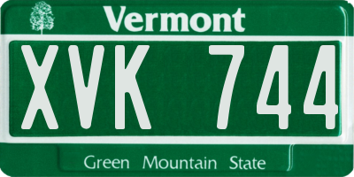 VT license plate XVK744