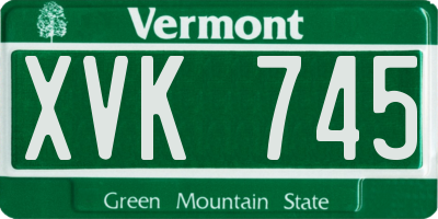 VT license plate XVK745