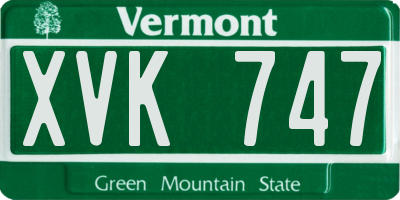 VT license plate XVK747