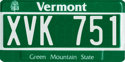 VT license plate XVK751