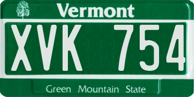 VT license plate XVK754