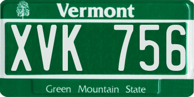VT license plate XVK756