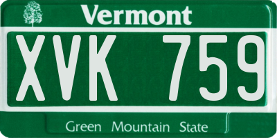 VT license plate XVK759