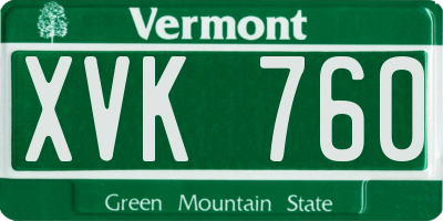 VT license plate XVK760