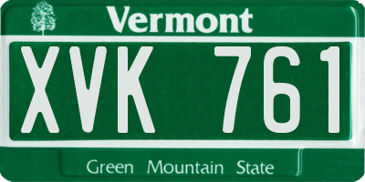 VT license plate XVK761