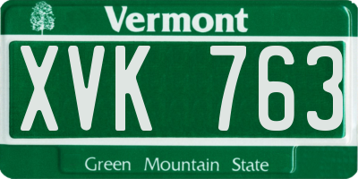 VT license plate XVK763