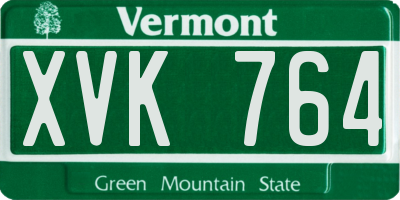 VT license plate XVK764