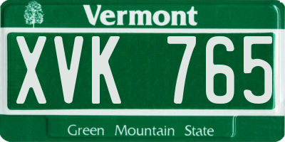 VT license plate XVK765