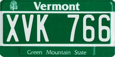 VT license plate XVK766