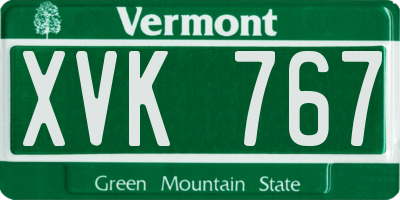 VT license plate XVK767