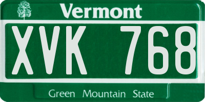 VT license plate XVK768