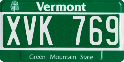 VT license plate XVK769