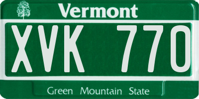 VT license plate XVK770