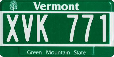 VT license plate XVK771